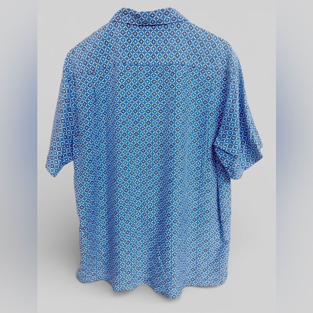 Trient Men’s 100% Silk Resort Button-Down Shirt Blue Print Size XL - Picture 4 of 5